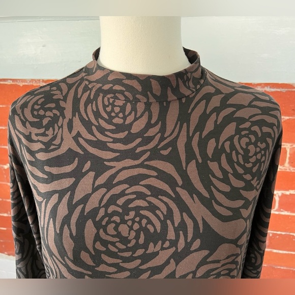 Masai Copenhagen Gretha Tunic Coffee Bean Brown Black Floral Modern Eco Friendly - Picture 6 of 17